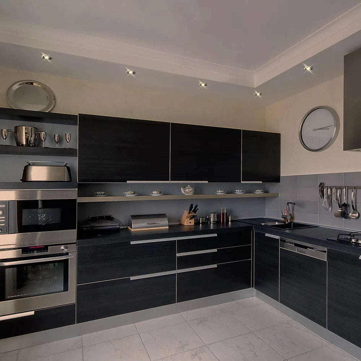 KIT DE 14 PIEZAS DE LAMPARA DE INTERIOR EMPOTRABLE ANDORA TECNOLITE POTENCIA MAXIMA 50W BASE GX5.3 FOCO MR16 NO INCLUIDO SATINADO