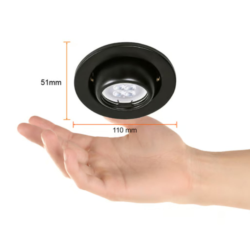 KIT DE 13 PIEZAS DE LÁMPARA EMPOTRABLE TECNOLITE ACARI COMPACTO 50W BASE GX5.3 NEGRO