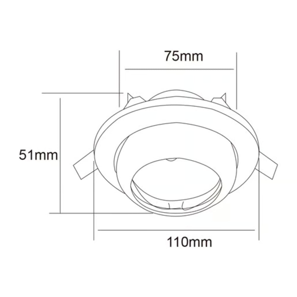 KIT DE 13 PIEZAS DE LÁMPARA EMPOTRABLE TECNOLITE ACARI COMPACTO 50W BASE GX5.3 NEGRO
