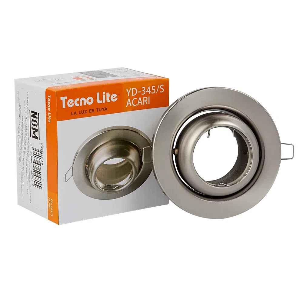 KIT DE 10 PIEZAS DE LAMPARA EMPOTRABLE TECNOLITE ACARI COMPACTO 50W BASE GX5.3 SATINADO