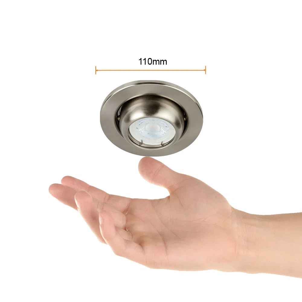 KIT DE 10 PIEZAS DE LAMPARA EMPOTRABLE TECNOLITE ACARI COMPACTO 50W BASE GX5.3 SATINADO