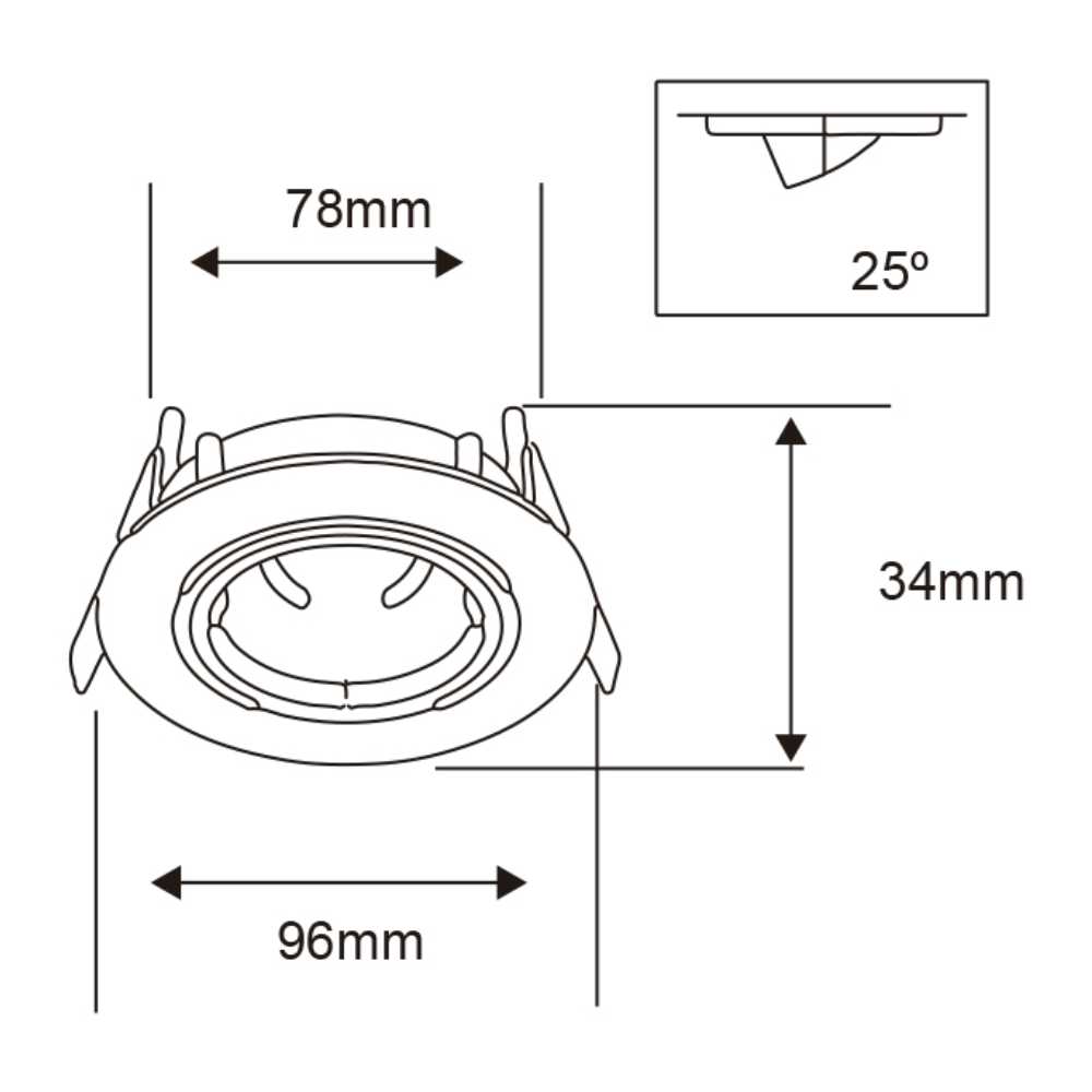 KIT DE 6 PIEZAS DE LÁMPARA DE INTERIOR EMPOTRABLE AGRA TECNOLITE BASE GX5.3 SATINADO