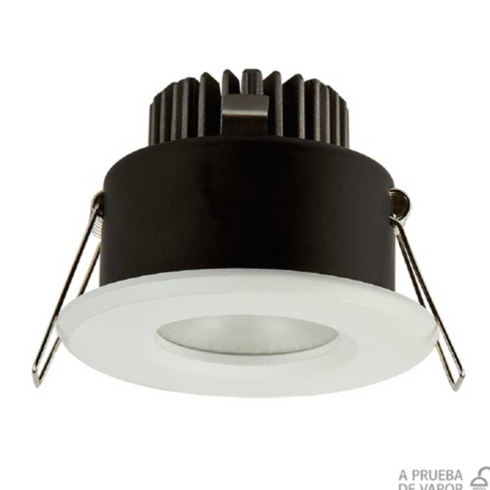 KIT DE 2 PIEZAS DE LÁMPARA DE INTERIOR LED EMPOTRABLE NINFA TECNOLITE 6.5W LUZ SUAVE CÁLIDA A PRUEBA DE VAPOR LED INTEGRADO BLANCO