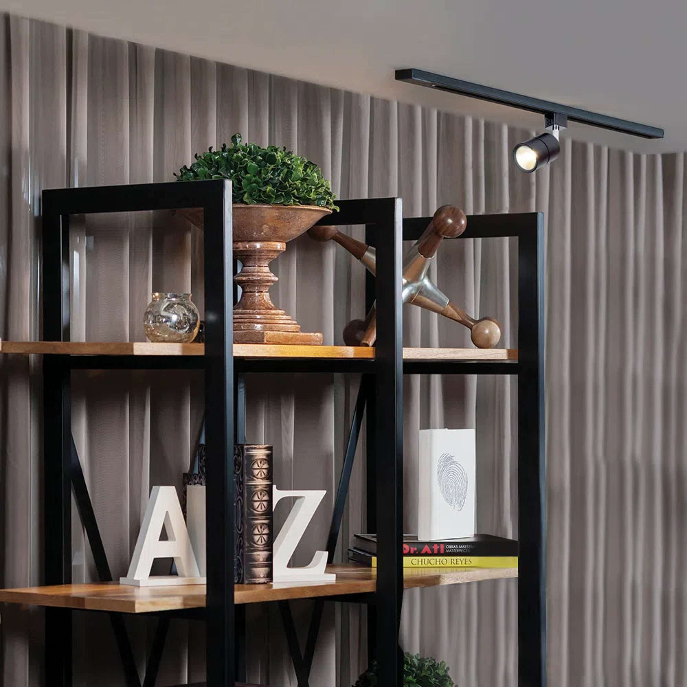 KIT DE 3 PIEZAS DE LÁMPARA DE INTERIOR LED TECNOLITE BOYERO SPOT DE RIEL 12W LUZ SUAVE CÁLIDA NEGRO