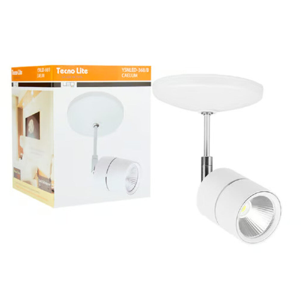 KIT DE 2 PIEZAS DE LÁMPARA DE INTERIOR LED TECNOLITE CAELUM SPOT DE SOBREPONER 12W LUZ SUAVE CÁLIDA BLANCO