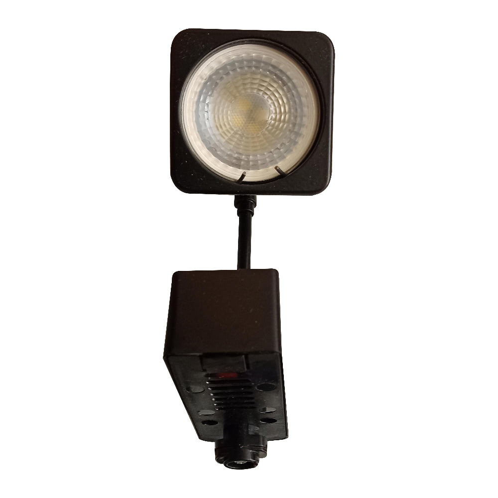 DADO A RIEL NEGRO 50W/12V. MR-16 ELECTROMAG *** EXHIBICION PV.4 50% ***
