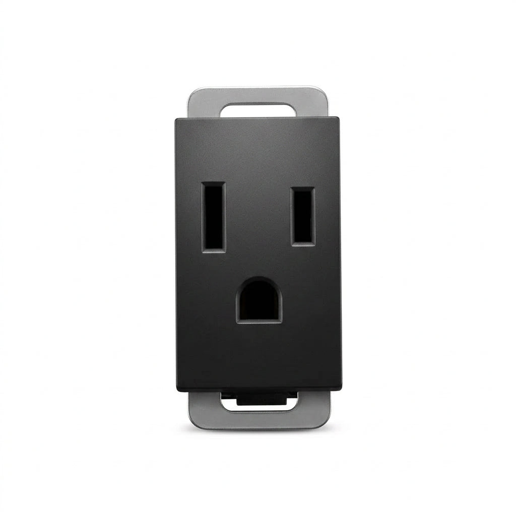 RECEPTACULO 1 MODULO STALO & KRISTALO 1/3 NEGRO MATE 15A 127/250V