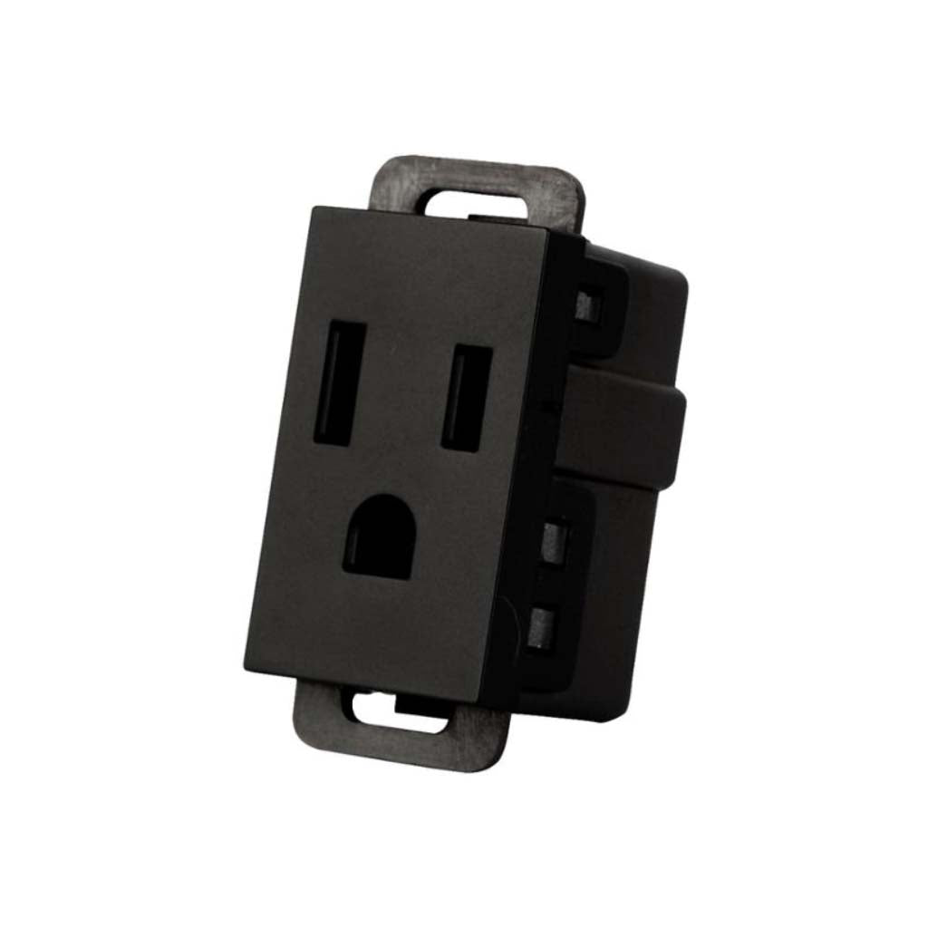 RECEPTACULO 1 MODULO STALO & KRISTALO 1/3 NEGRO MATE 15A 127/250V
