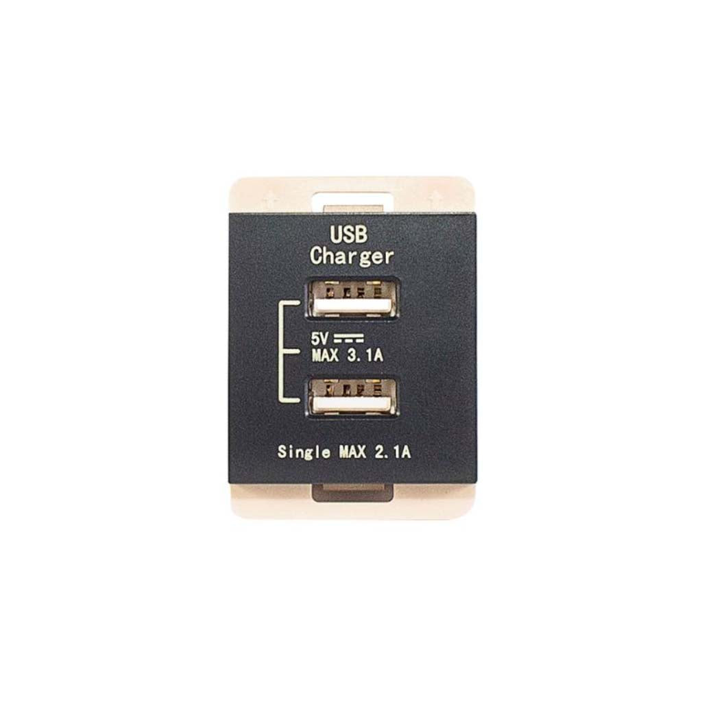 CARGADOR STALO & KRISTALO 2 PUERTOS USB 1/2 NEGRO MATE ENT 110-250VCA SAL 31.1A