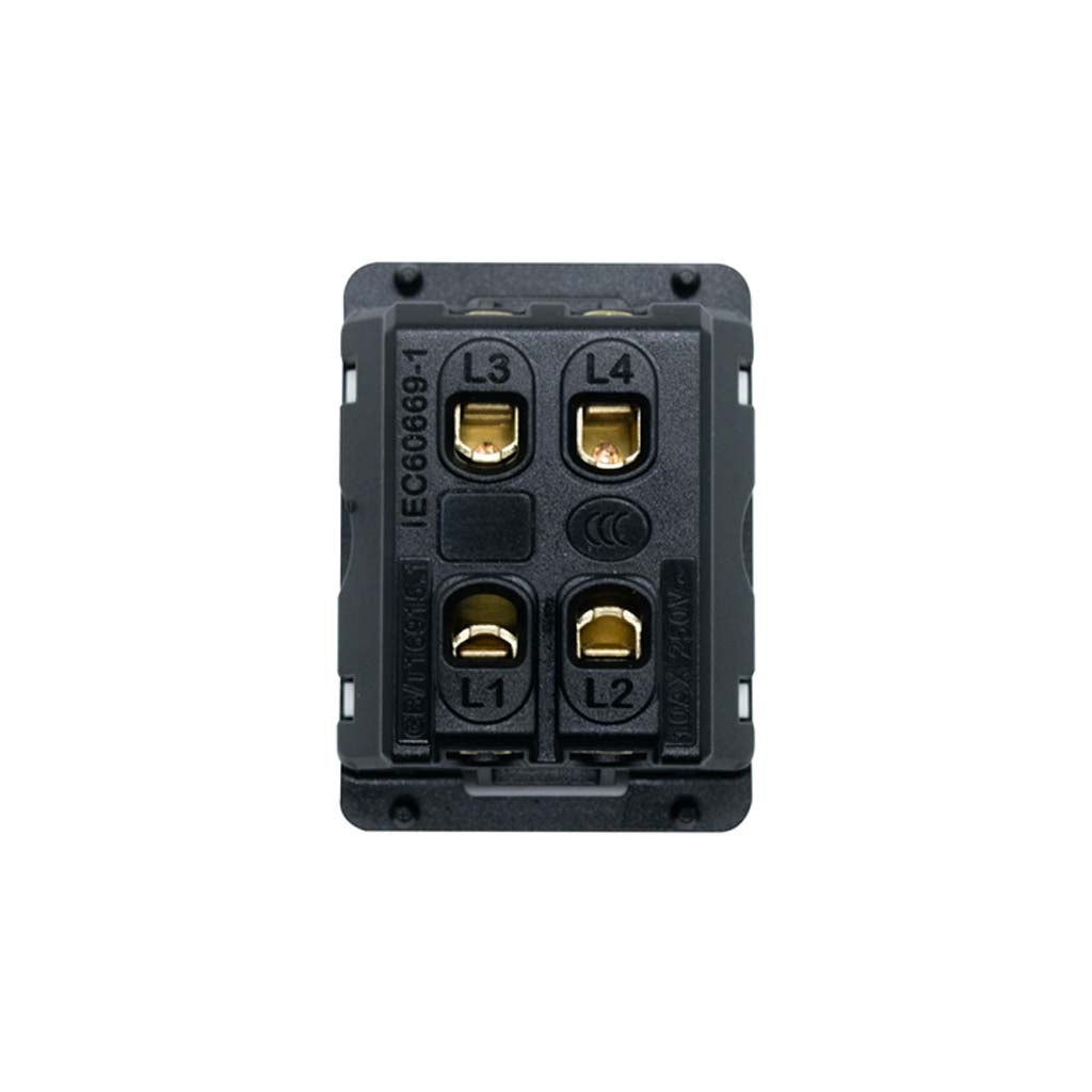 INTERRUPTOR 4 VIAS STALO & KRISTALO 1/2NEGRO MATE 10A - 250VCA