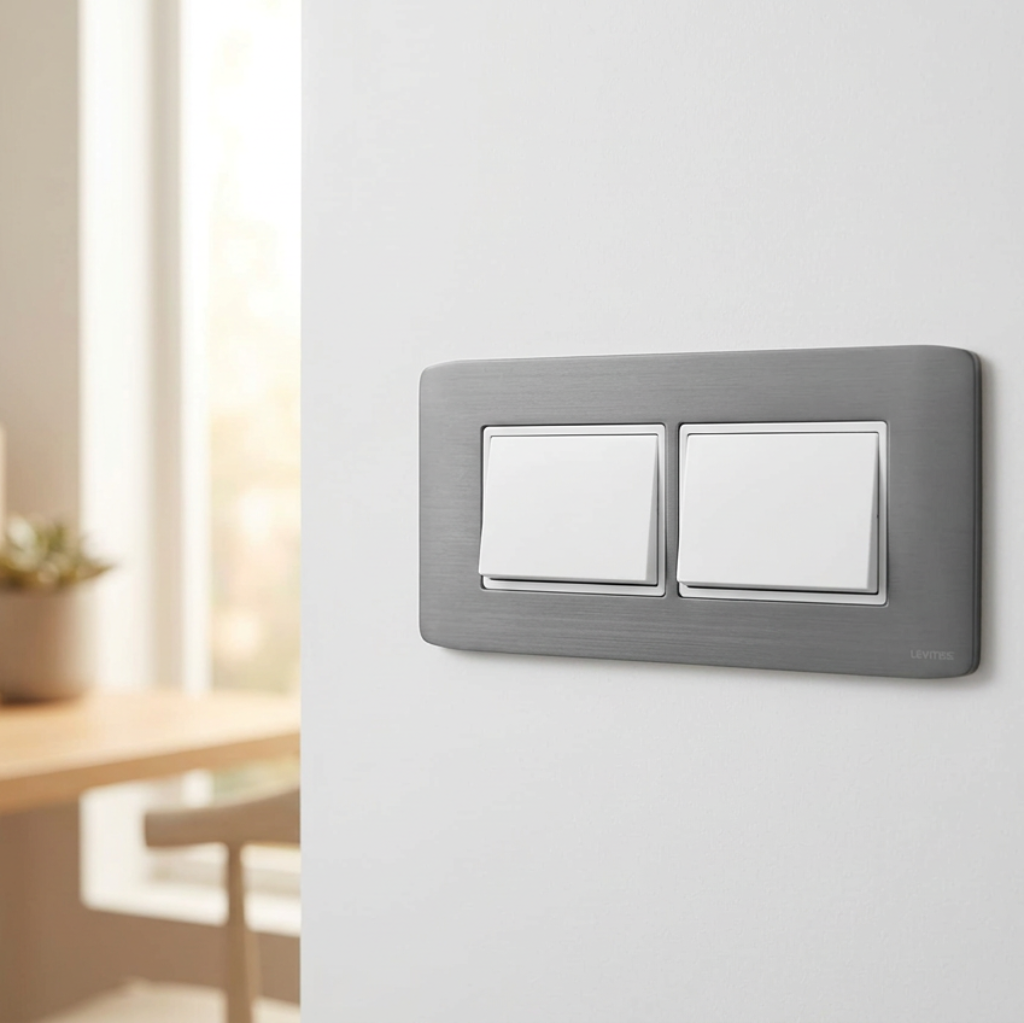 PLACA ACERO STALO P/6 MODULOS 1/3 HORIZONTAL