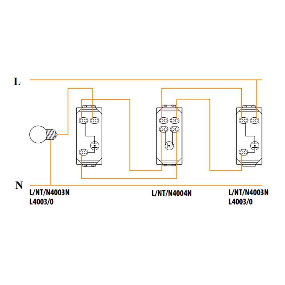 INTERRUPTOR CUATRO VIAS 1 MOD. 16AX 127-277V. L4004N LIVING Y LIGHT