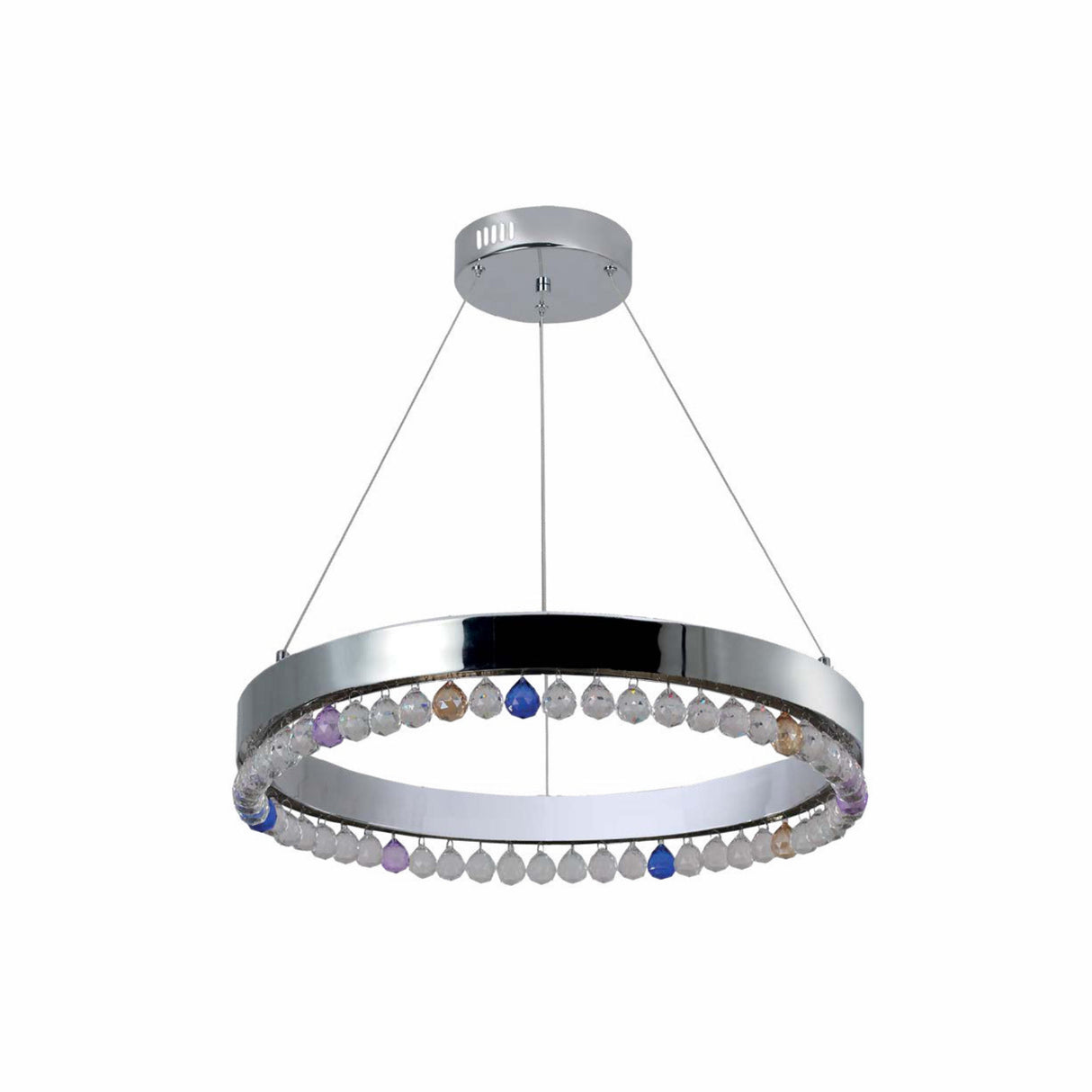 LUMINARIA LED COLGANTE CROMO/CRISTAL 24W. GYPSY *** HA. LUMI ***