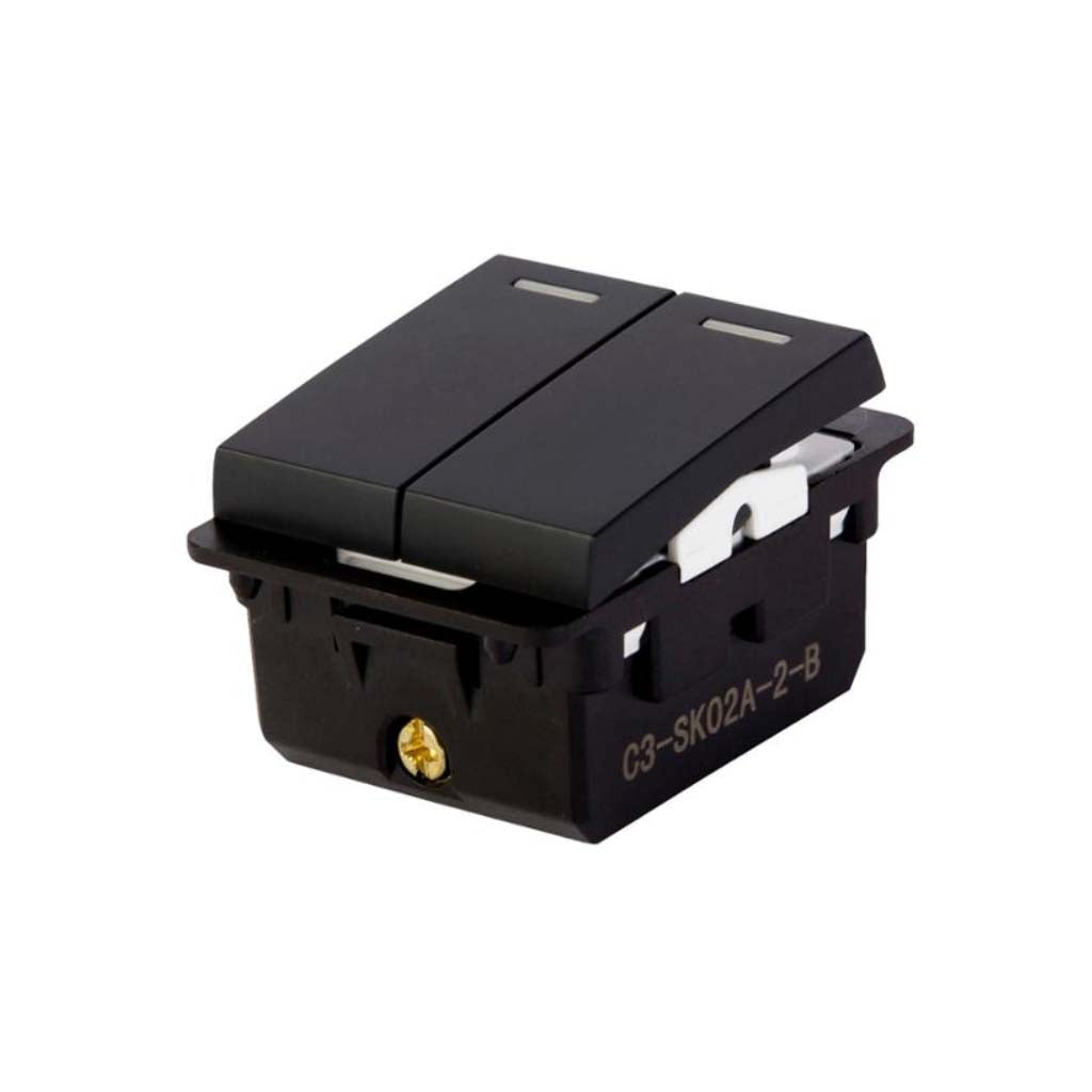 S&K INTERRUPTOR 1P DOBLE 1/2 NEGRO MATE 10A-250VCA