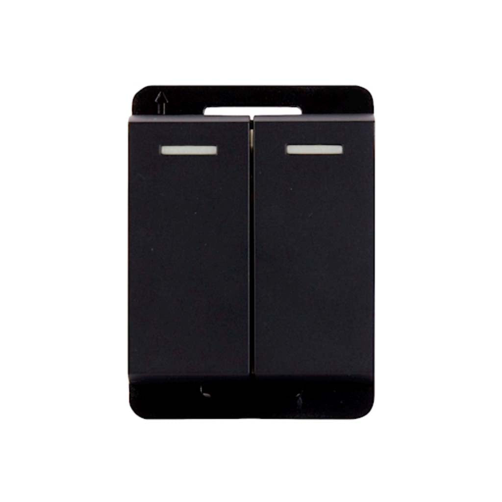 INTERRUPTOR 3VIAS STALO & KRISTALO DOBLE 1/2 NEGRO MATE 10A-250VCA