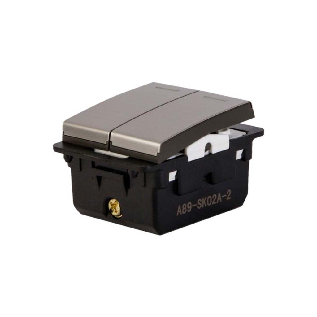INTERRUPTOR DOBLE STALO & KRISTALO 1/2 ACERO 10A-250VCA