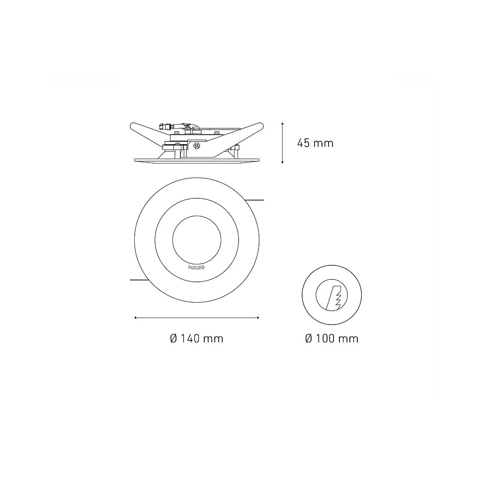 DOWNLIGHT LED EMPOTRAR 8W/100-305V. BLANCO M750 3000K LUZ CALIDA ELECTROMAG