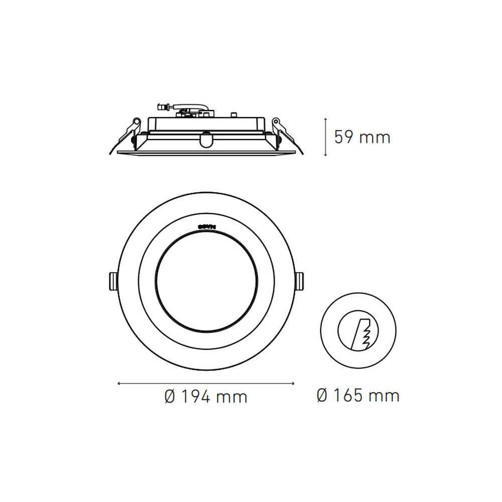 DOWNLIGHT LED EMPOTRAR 25W/100-305V. BLANCO M2300 3000K LUZ CALIDA ELECTROMAG