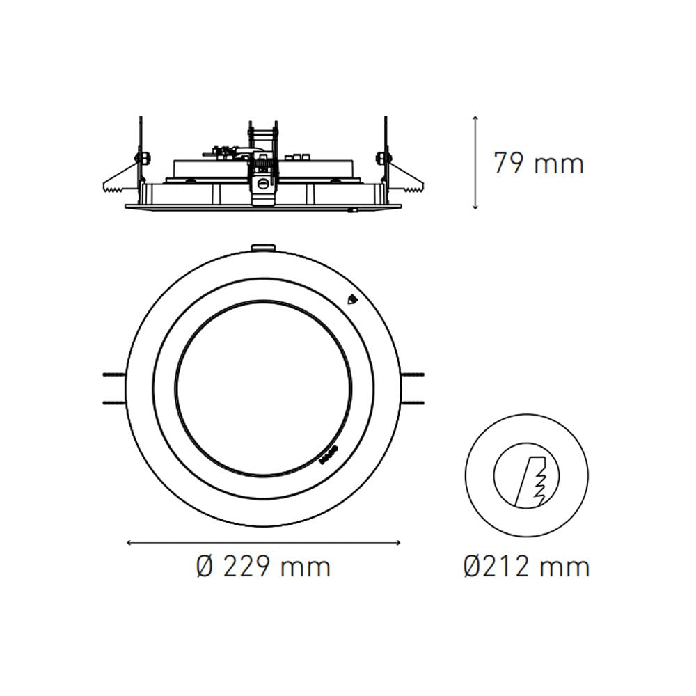 DOWNLIGHT LED EMPOTRAR 40W/100-305V. BLANCO M3600 3000K LUZ CALIDA ELECTROMAG