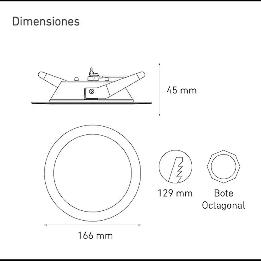 DOWNLIGHT LED EMPOTRAR LUNA 9 SSD 9W/105-140V. NIQUEL SATIN 6000K LUZ DE DIA ELECTROMAG *** SOBRE PEDIDO ***