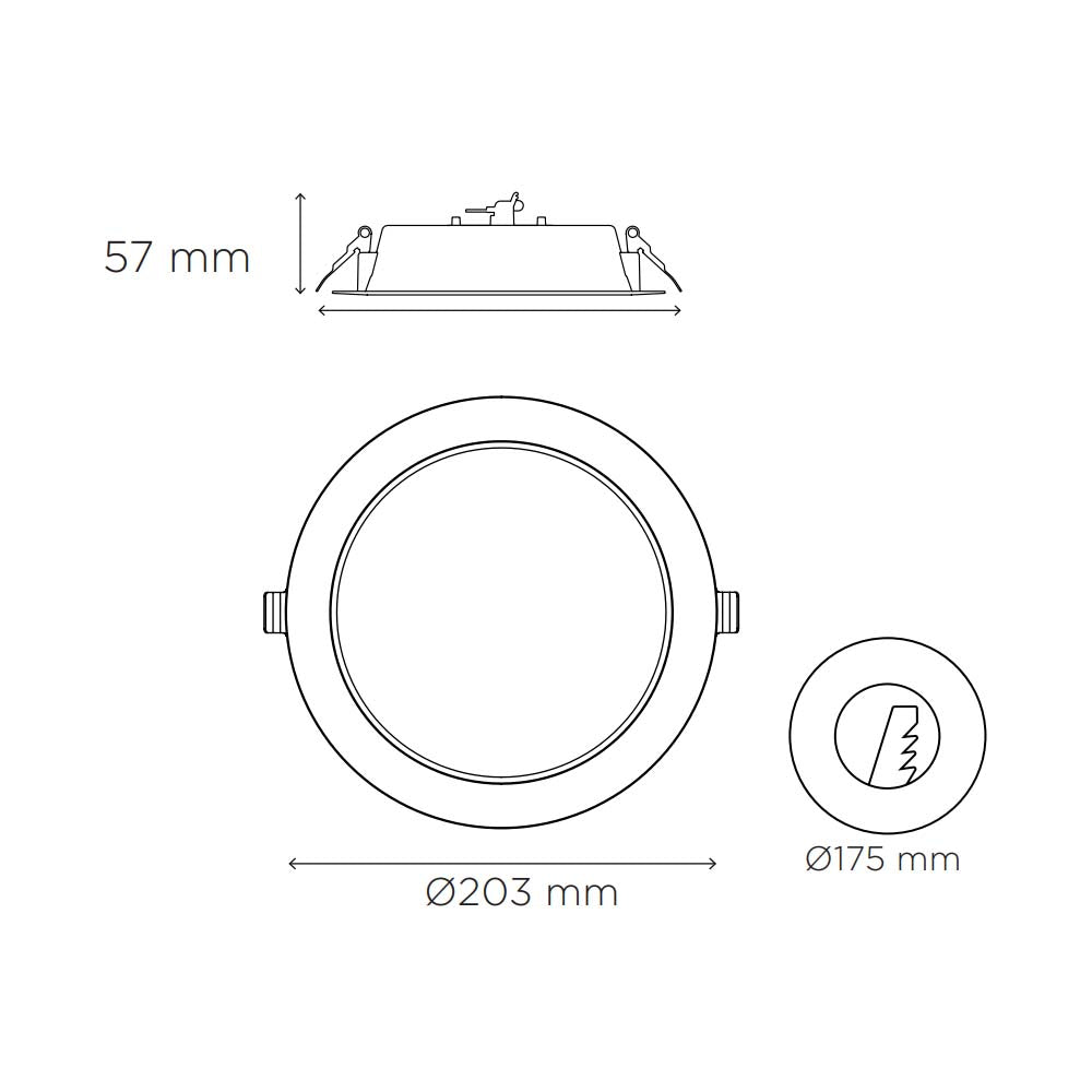 DOWNLIGHT LED EMPOTRAR LUNA 16 SSD 18W/105-140V. BLANCO 6000K LUZ DE DIA ELECTROMAG