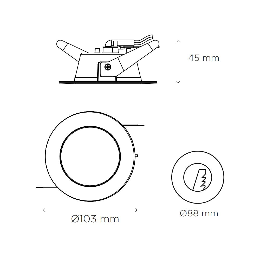 DOWNLIGHT LED EMPOTRAR LUNA 6 SSD 6.5W/105-140V. NIQUEL SATIN 4000K LUZ NEUTRA ELECTROMAG