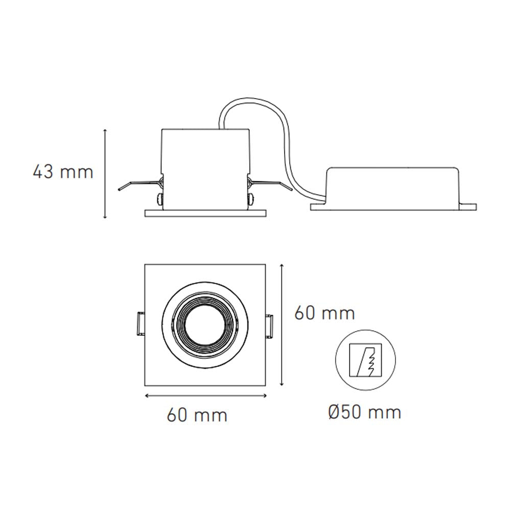 LUMINARIO LED DIRIGIBLE SOBREPONER TECHO FLASH D I 4.4W/100-140V. NEGRO CON BLANCO 3000K LUZ CALIDA ELECTROMAG
