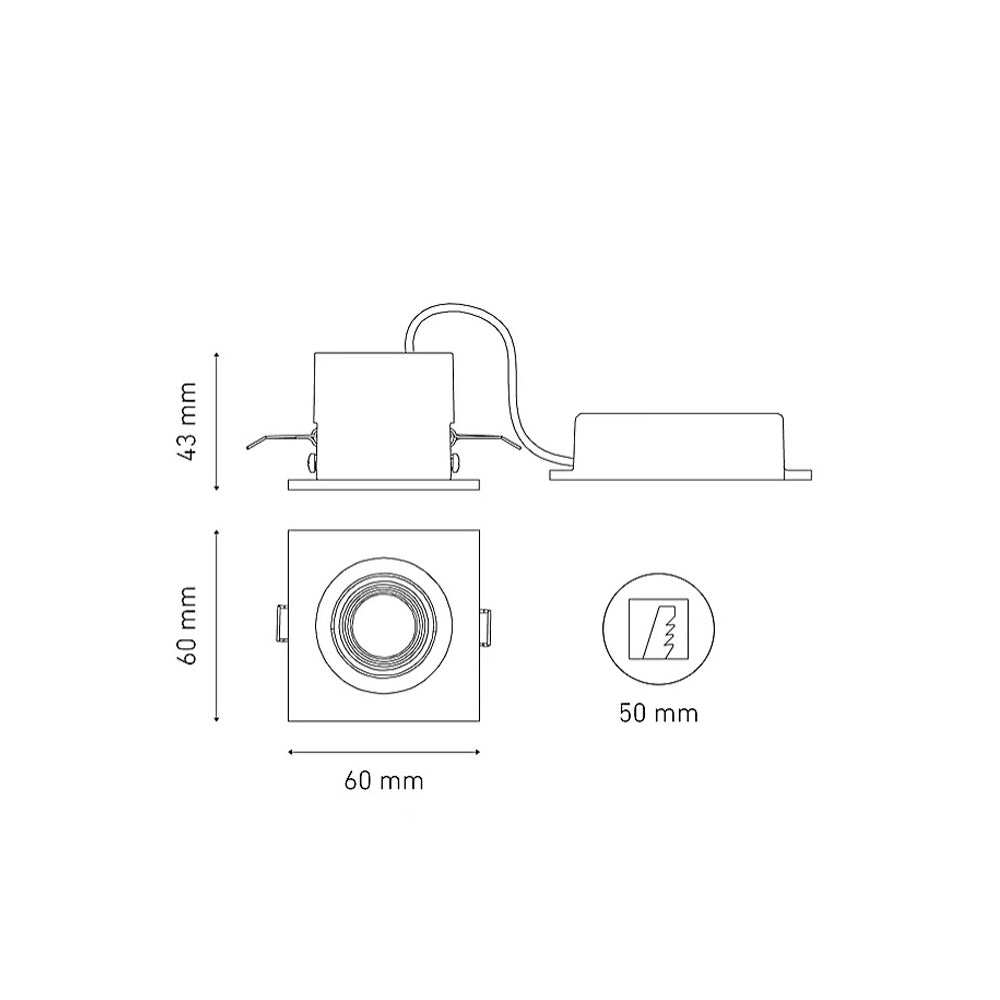 LUMINARIO LED DIRIGIBLE SOBREPONER TECHO FLASH D I 4.4W/100-140V. 40 NEGRO 3000K LUZ CALIDA ELECTROMAG