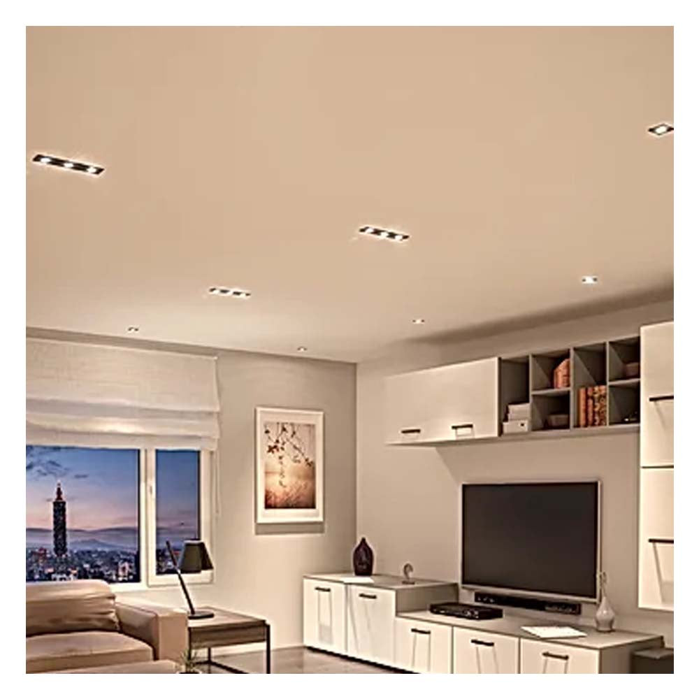 LUMINARIO LED DIRIGIBLE SOBREPONER TECHO FLASH D III 13W/100-140V. 20 NEGRO 3000K LUZ CALIDA ELECTROMAG