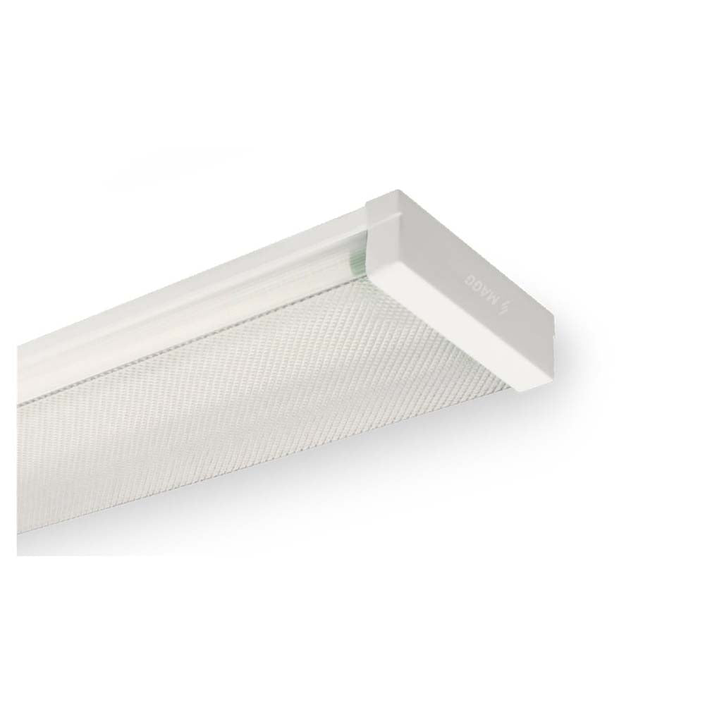 GABINETE INDUSTRIAL METALICO TRACK LED 2X18W/100-240V. PANTALLA TEXT. 6000K LUZ DE DIA ELECTROMAG