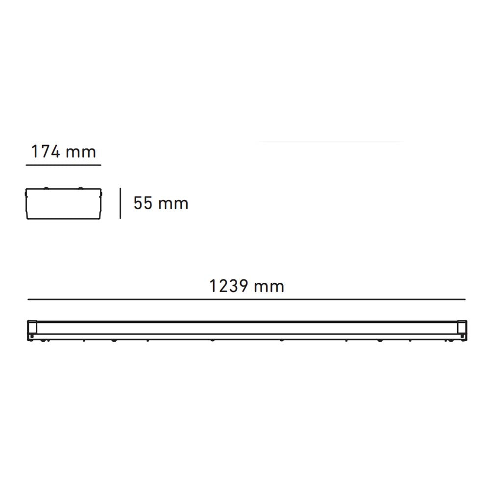 GABINETE INDUSTRIAL METALICO TRACK LED 2X18W/100-240V. PANTALLA TEXT. 6000K LUZ DE DIA ELECTROMAG