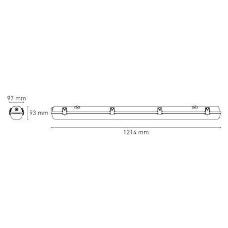 LUMINARIO SELLADO GAMMA LED 1200 30 STD 30W/100-305V. OPALINA 4000K LUZ NEUTRA ELECTROMAG