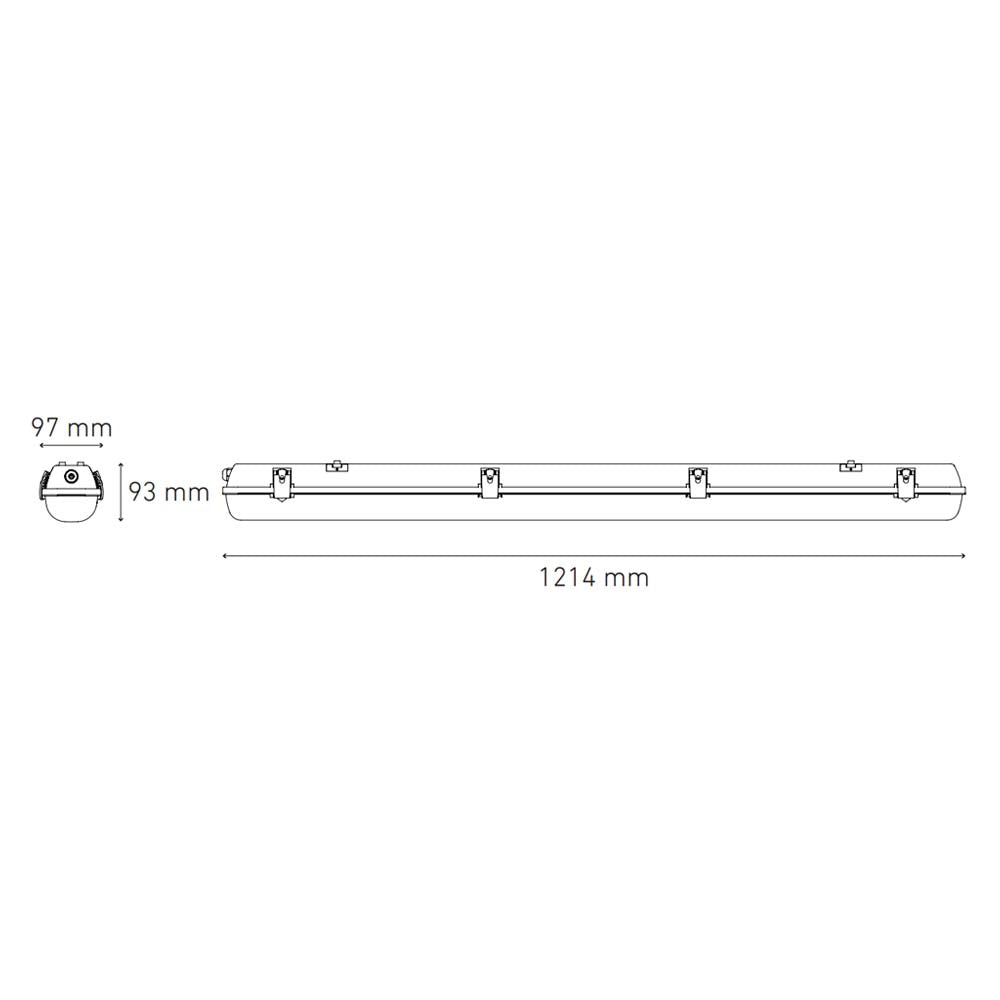 LUMINARIO SELLADO GAMMA LED 1200 30 STD 30W/100-305V. TRANSPARENTE 6000K LUZ DE DIA ELECTROMAG