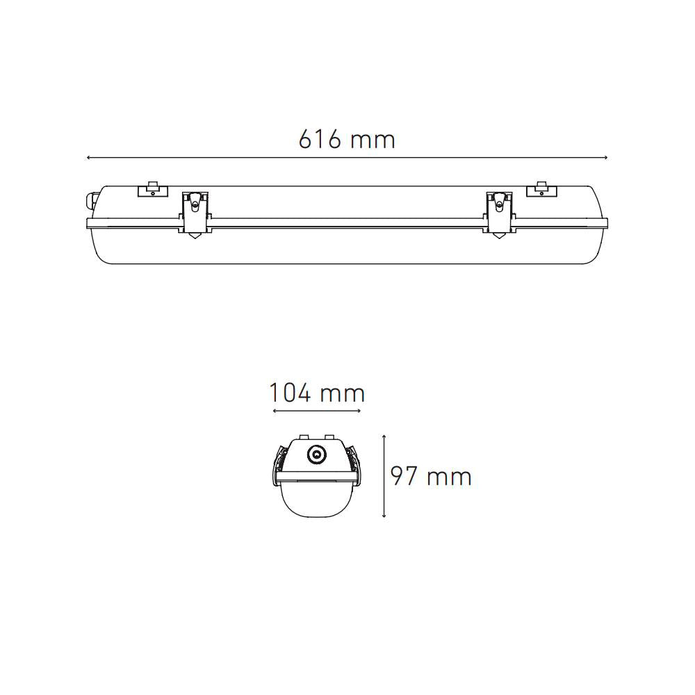 LUMINARIO SELLADO GAMMA LED 600 15W/100-240V. PANTALLA TEXT. 4000K LUZ NEUTRA ELECTROMAG