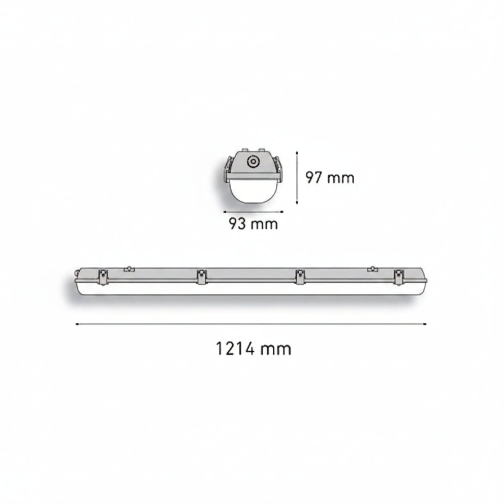 LUMINARIO SELLADO LED GAMMA 1200 30 30W/100-305V. OPALINA CON SENSOR DE MOVIMIENTO 6000K LUZ DE DIA ELECTROMAG