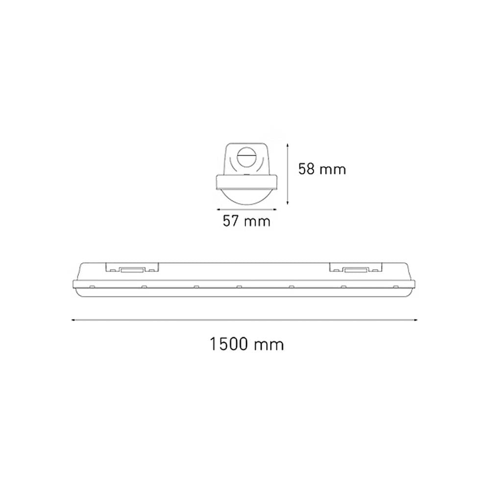 LUMINARIO SELLADO LED GAMMA TOT 1500 38W/100-305V. OPALINA 6000K LUZ DE DIA ELECTROMAG