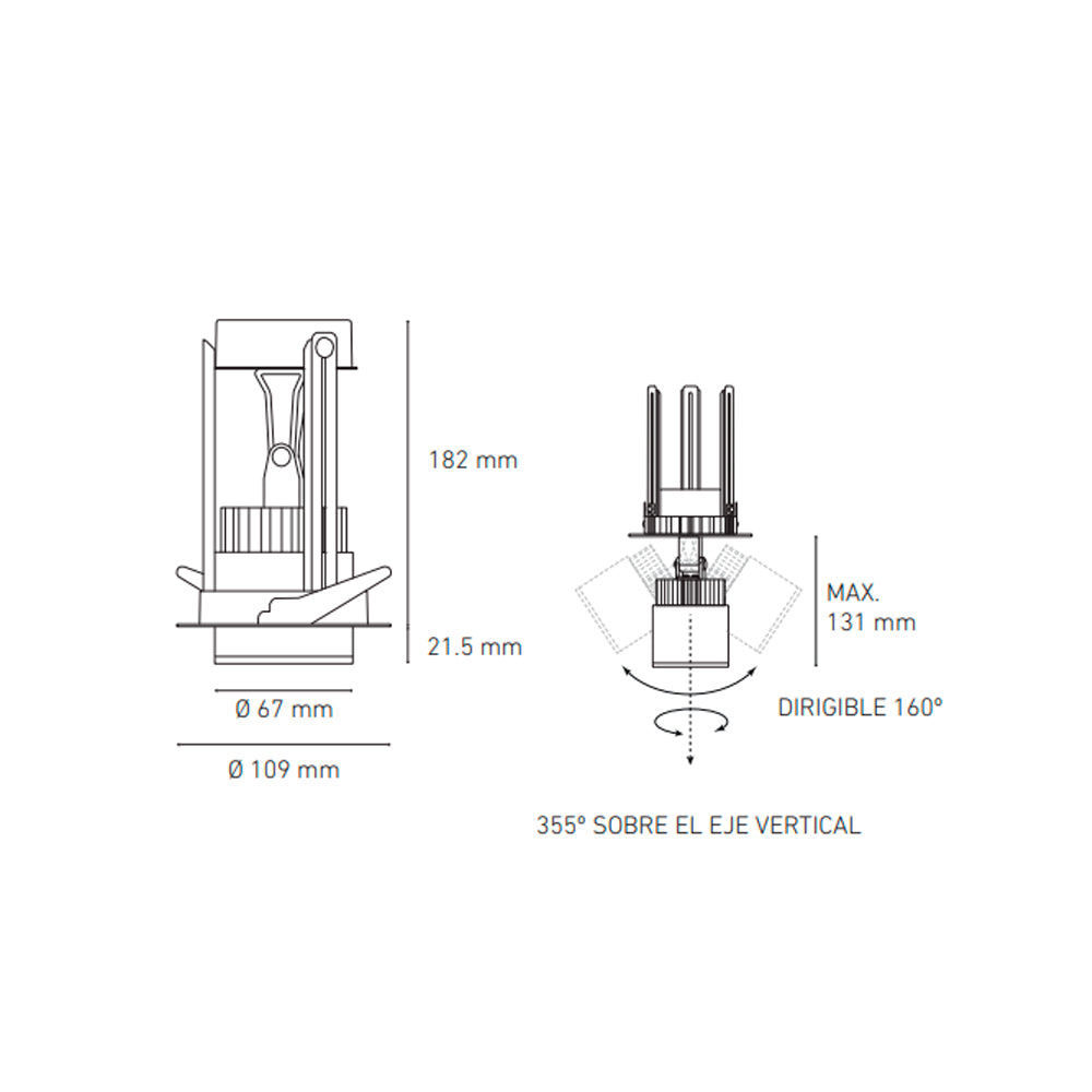 LUMINARIO LED EMPOTRAR 12W/100-305V. 24 C12-E BLANCO 3000K LUZ CALIDA ELECTROMAG