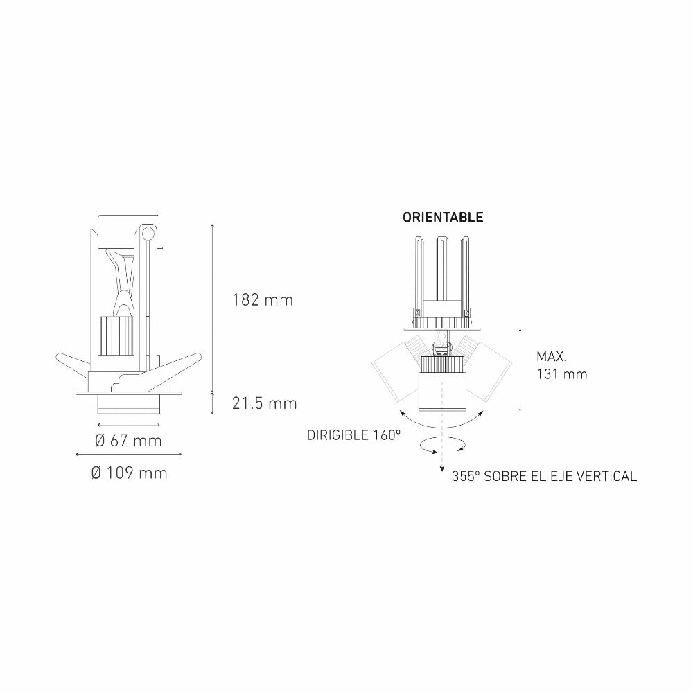 LUMINARIO LED EMPOTRAR 12W/100-305V. 24 C12-E NEGRO 4000K LUZ NEUTRA ELECTROMAG