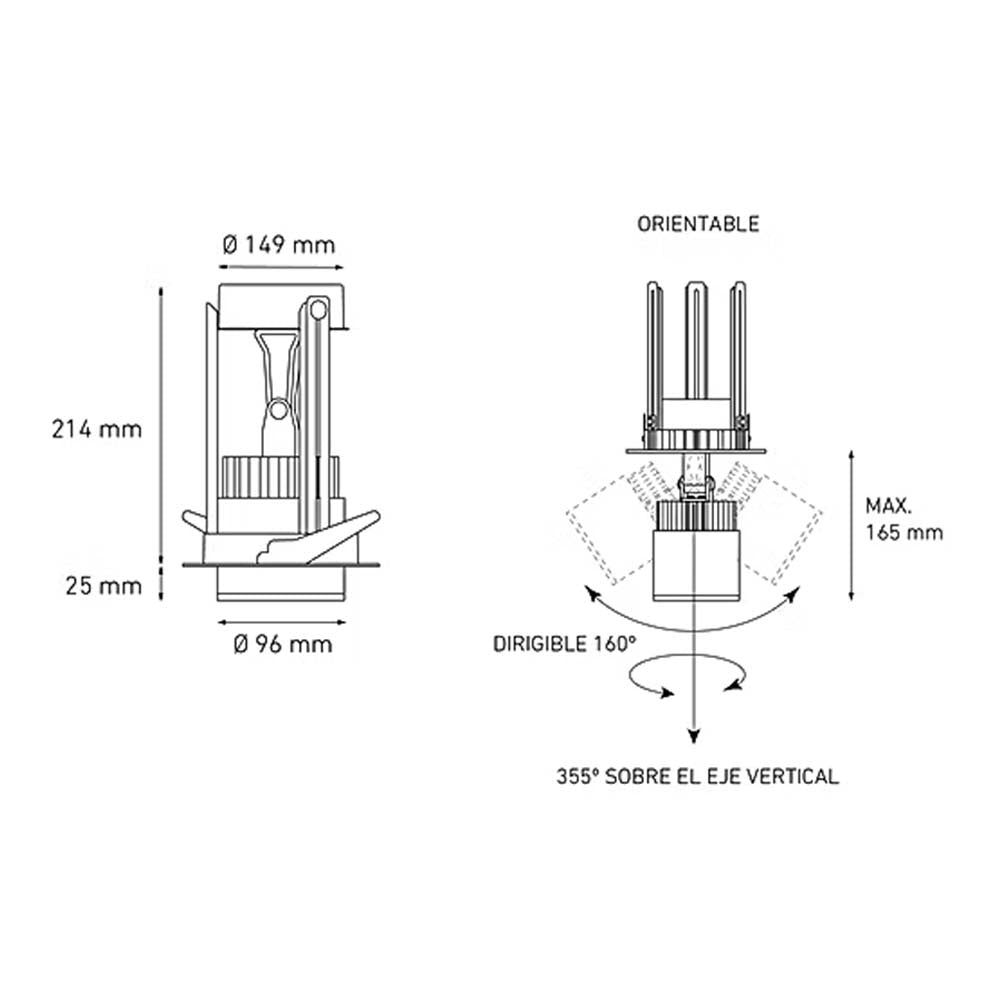 LUMINARIO LED EMPOTRAR 20W/100-305V. 45 C20-E BLANCO 3000K LUZ CALIDA ELECTROMAG