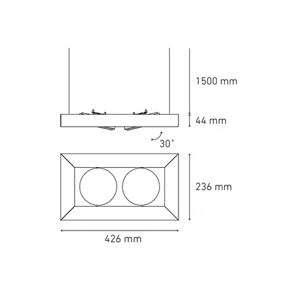 LUMINARIO ALPHA SUSPENDIDO II LED BLANCO *** NO INCLUYE LAMPARA *** ELECTROMAG