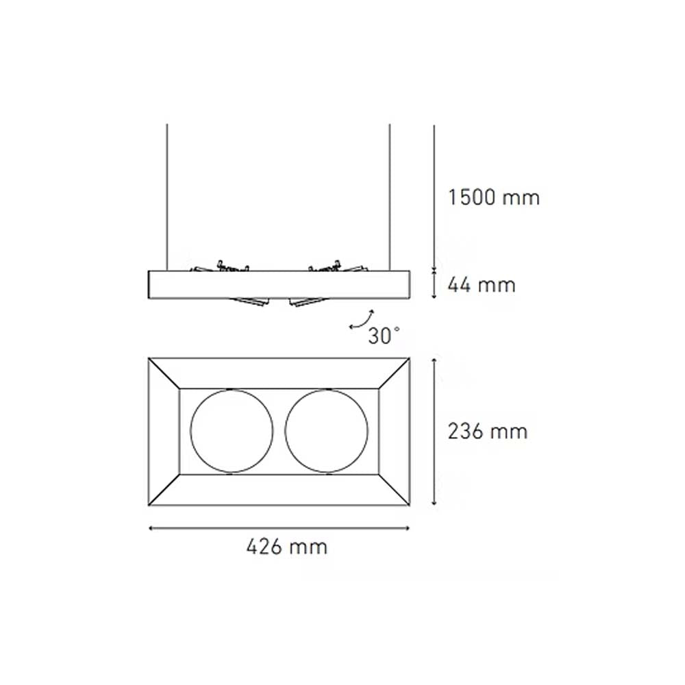 LUMINARIO ALPHA SUSPENDIDO II LED NEGRO *** NO INCLUYE LAMPARA *** ELECTROMAG