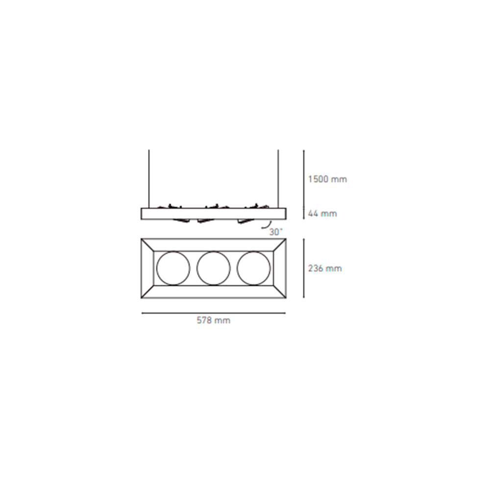 LUMINARIO ALPHA SUSPENDIDO III LED NEGRO *** NO INCLUYE LAMPARA *** ELECTROMAG