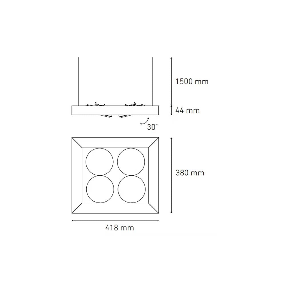 LUMINARIO ALPHA SUSPENDIDO IV LED BLANCO *** NO INCLUYE LAMPARA *** ELECTROMAG