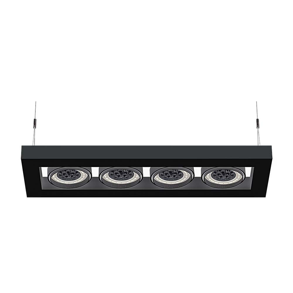 LUMINARIO ALPHA SUSPENDIDO IV L LED NEGRO *** NO INCLUYE LAMPARA *** ELECTROMAG