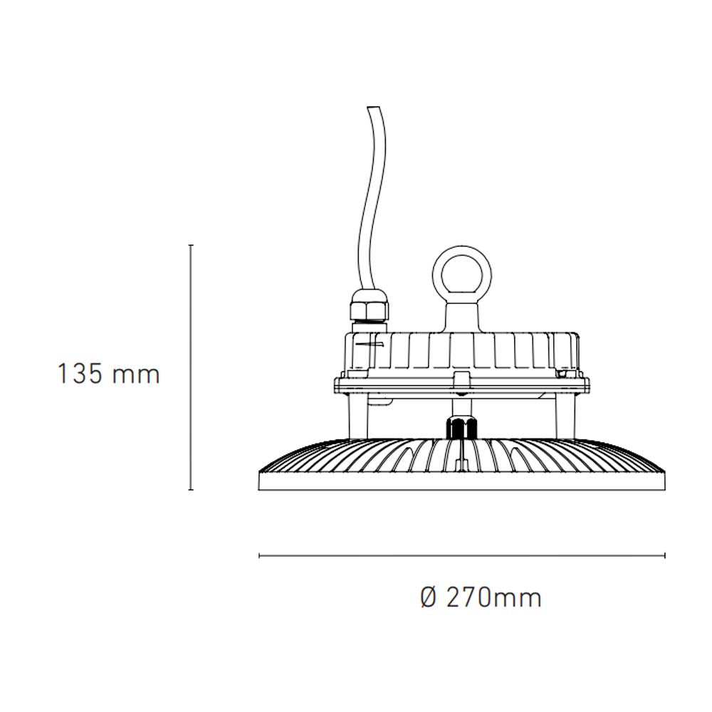 HIGHBAY LED INDUSTRIAL STD 150W/100-305V. TRANSP. 6000K L.D. *** OFRECER 150UFOLED65MVN O CW-150W ***