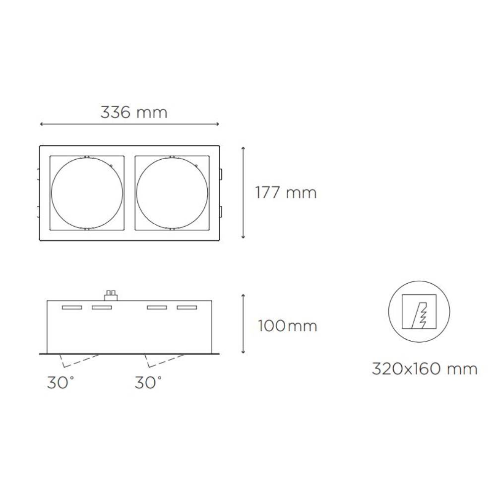 ALPHA II LED LUMINARIA DIRIGIBLE DE FALSO PLAFON 10-30W 127V BCO MAGG
