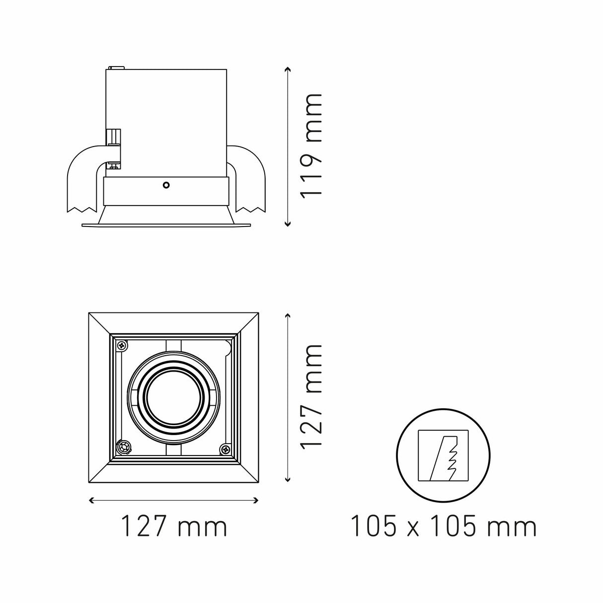 LUMINARIO LED DOWNLIGHT POINTS MINI I 8.8W/100-240V. 15 NEGRO 4000K LUZ NEUTRA ELECTROMAG ***HAE 2024***