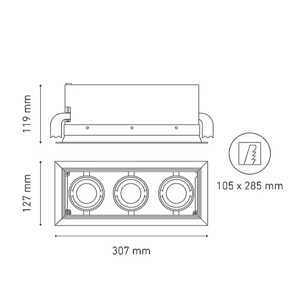 LUMINARIO LED DOWNLIGHT POINTS MINI III 24.5W/100-240V. 15 BLANCO 4000K LUZ NEUTRA ELECTROMAG