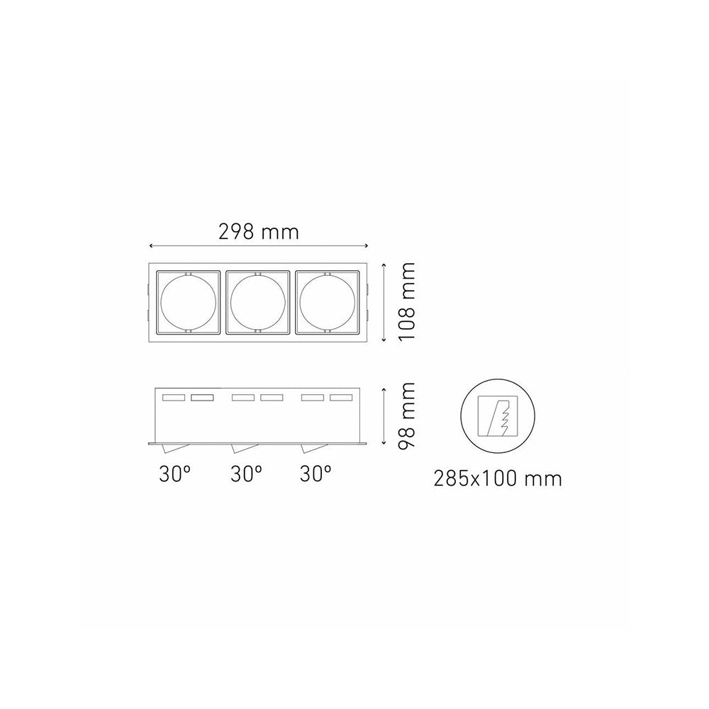 LUMINARIO LED EMPOTRAR DOWNLIGHT ISIS III NEGRO GU10 *** NO INCLUYE LAMPARA *** ELECTROMAG