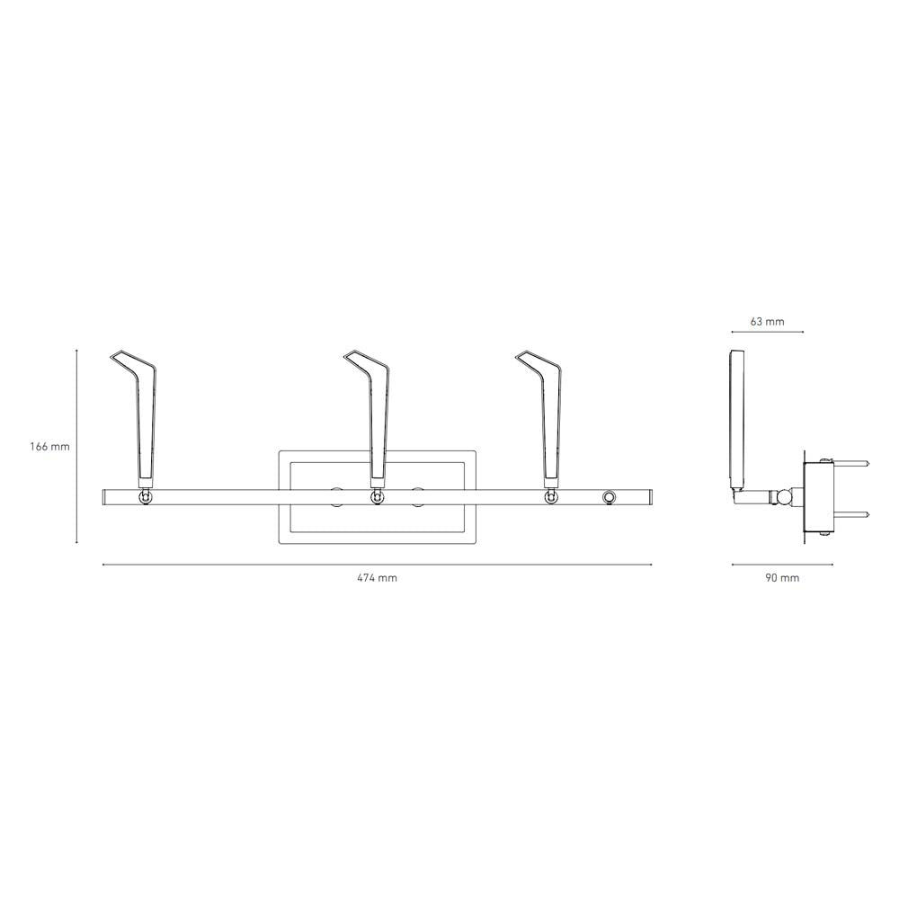 LUMINARIA FINGER III SOBREPONER 100-240V. BFP LUZ DE DIA 6500K GRIS ACERO ELECTROMAG *** SOBRE PEDIDO ***